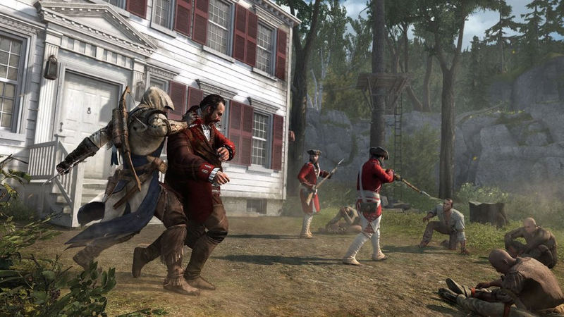 Illustration for article titled Reviewers Love Playing With Animals, Climbing Trees, and Stabbing People In Assassin's Creed III